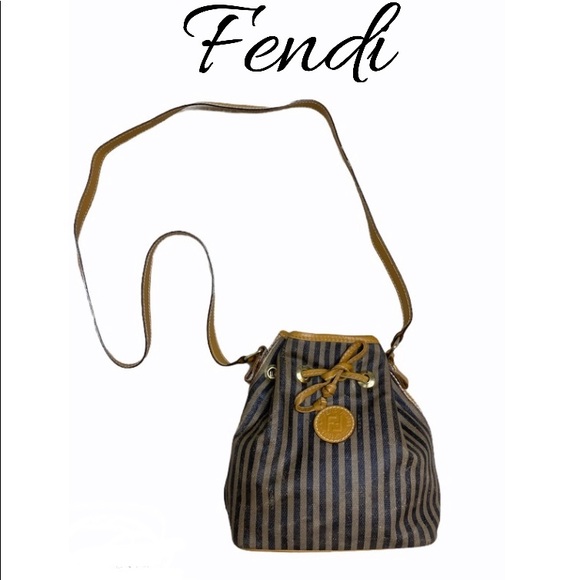 Fendi Handbags - Vintage Fendi Pequin Drawstring Bag